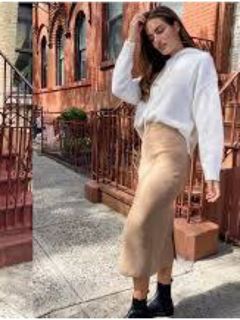 Babaton Tan Knit Skirt